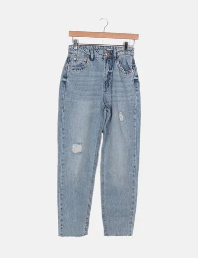 Lefties Jeans mom fit azul