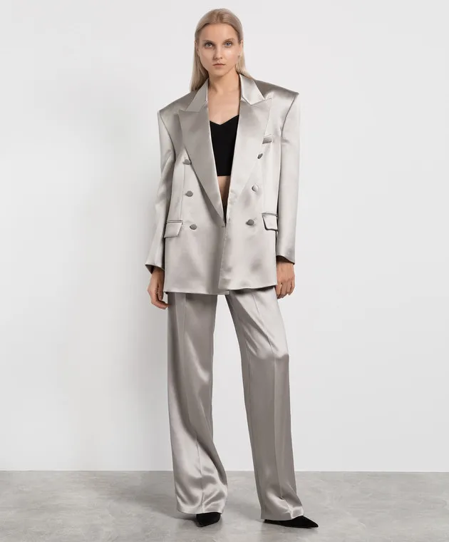 MAGDA BUTRYM GRAY DOUBLEBREASTED JACKET