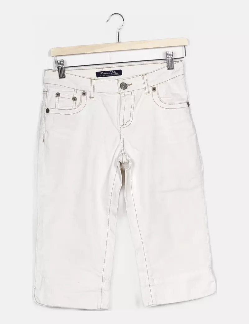 Massimo Dutti Jeans pirata blanco