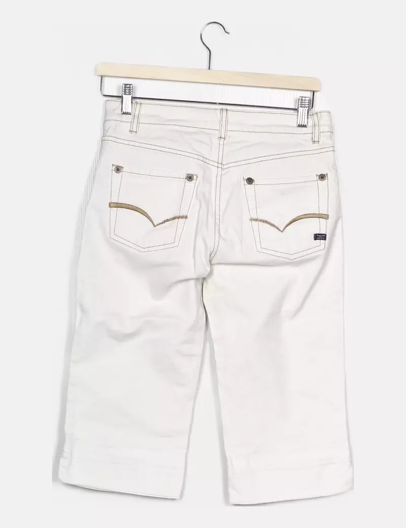 Massimo Dutti Jeans pirata blanco