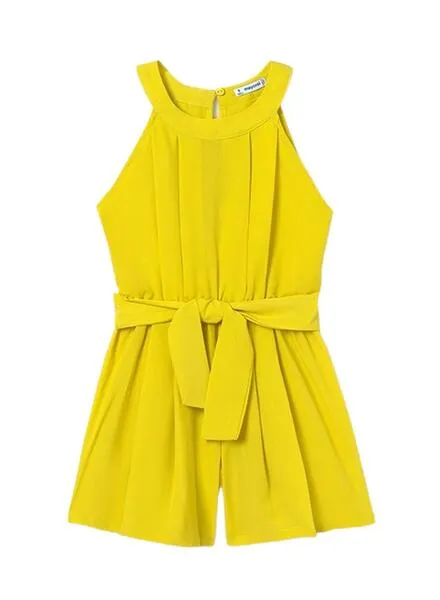 Mono Mayoral Corto Crepe Amarillo Para Niña