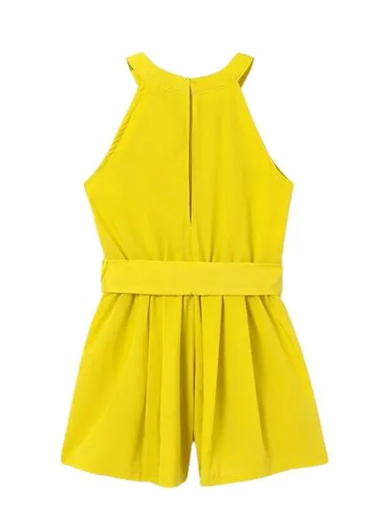 Mono Mayoral Corto Crepe Amarillo Para Niña
