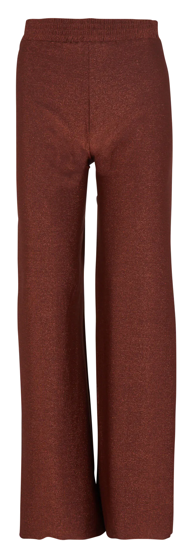 NATI  PANTALóN RECTO CON HILOS METALIZADOS Y BAJOS SIN REMATAR EN DORADO
