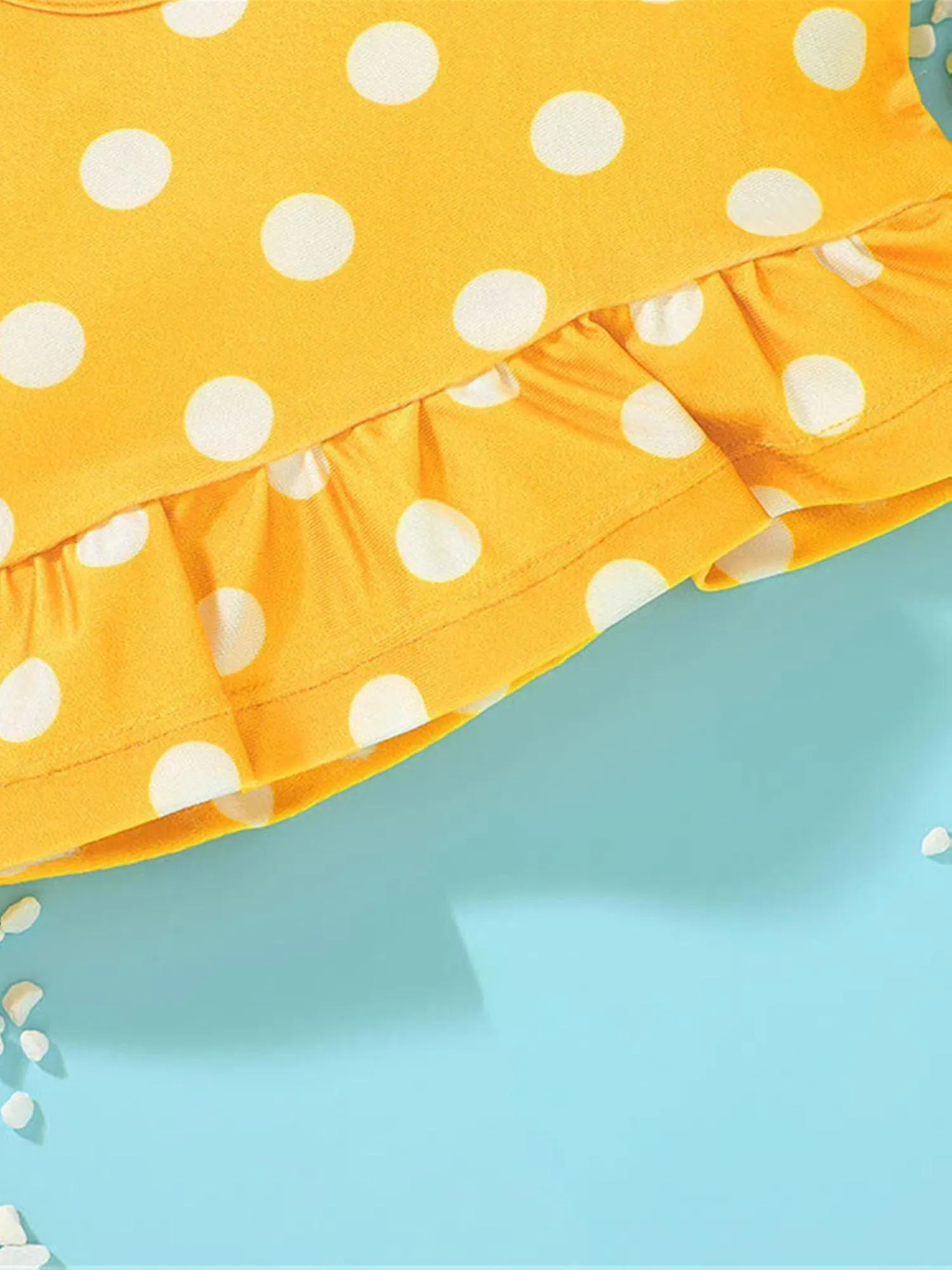Niños Niñas Estampado Holiday Swimwear Ruffle Tank Top Briefs Swimsuit Set Summer Bathing Suit