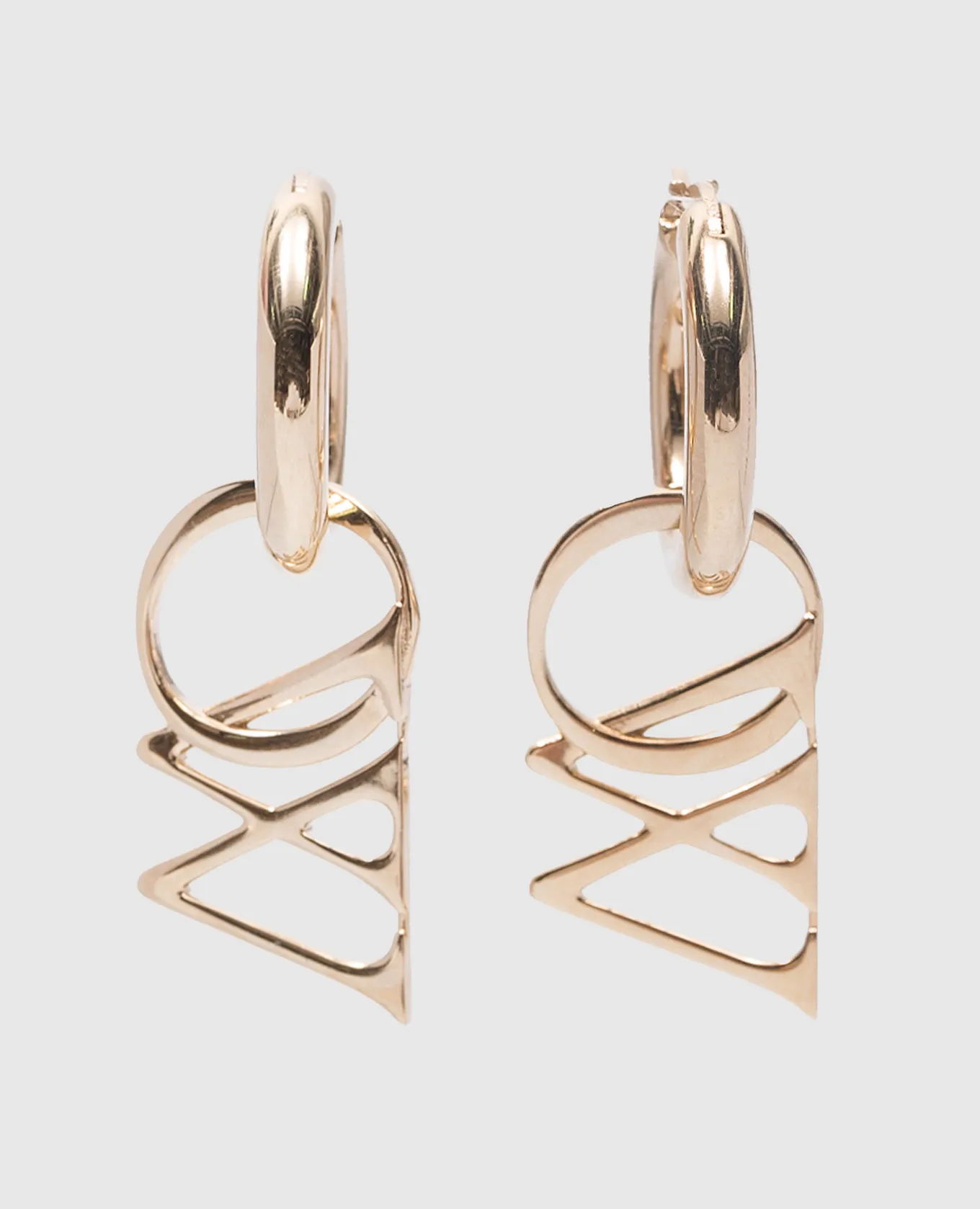 OFFWHITE GOLD CONGO EARRINGS WITH LOGO MONOGRAM
