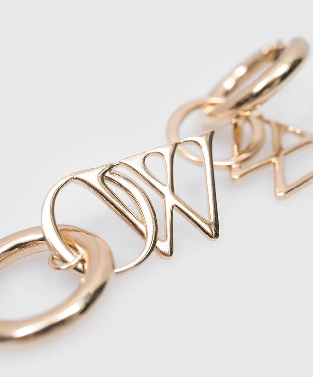 OFFWHITE GOLD CONGO EARRINGS WITH LOGO MONOGRAM