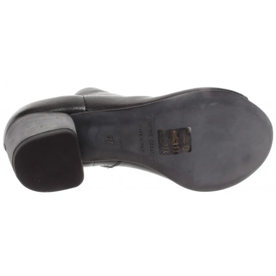 OFFICINE CREATIVE Zapatos Mujer Botas Talon Adele /001 Cervo B Negro Piel Nuevos