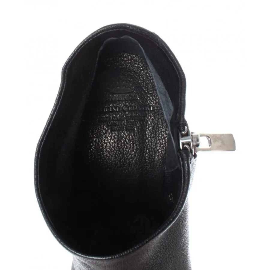 OFFICINE CREATIVE Zapatos Mujer Botas Talon Adele /001 Cervo B Negro Piel Nuevos