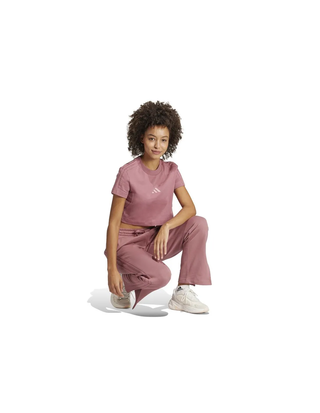 Pantalones adidas All Szn French Terry 3 Bandas Straight Leg Mujer Rosa