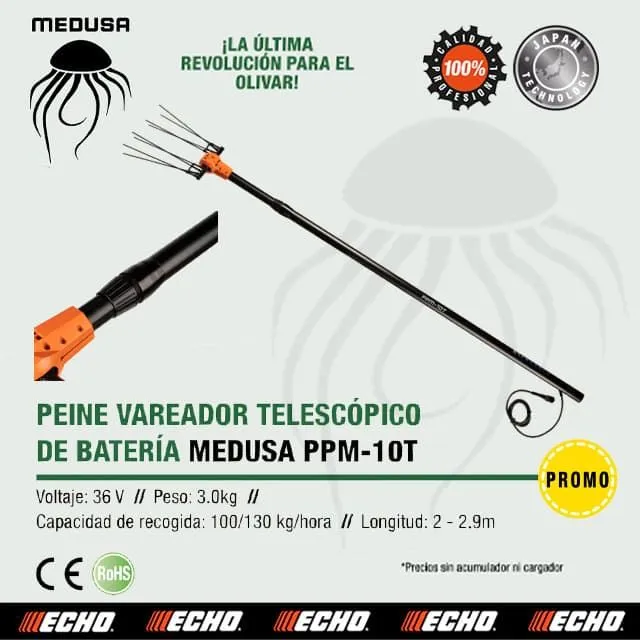 PEINE VAREADOR TELESCóPICO BATERíA MEDUSA PPM10T* (ECHO)