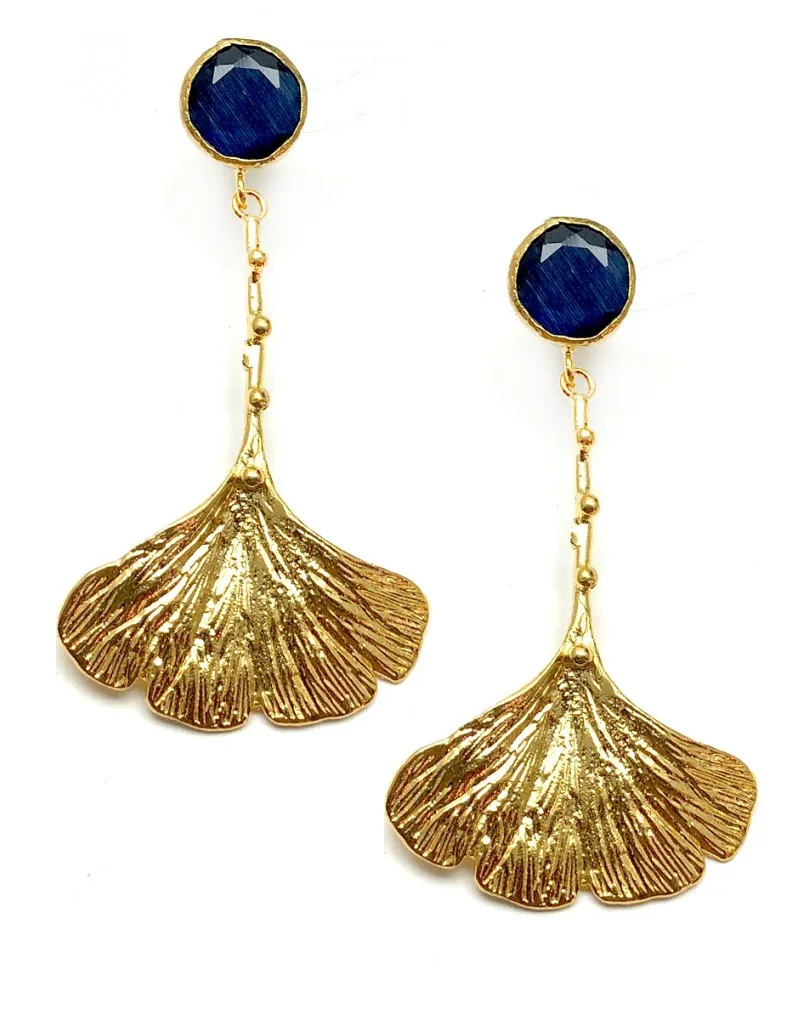 PENDIENTES DE MUJER LARGOS AZUL NOCHE DESCUBRE NUESTRA COLECCION DE HOJAS