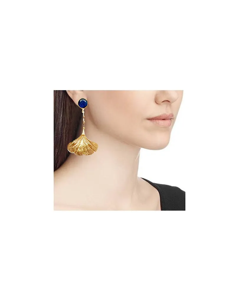 PENDIENTES DE MUJER LARGOS AZUL NOCHE DESCUBRE NUESTRA COLECCION DE HOJAS