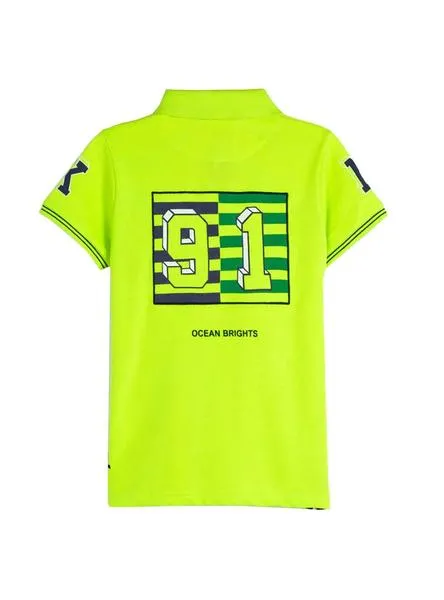 polo mayoral acido verde para niño