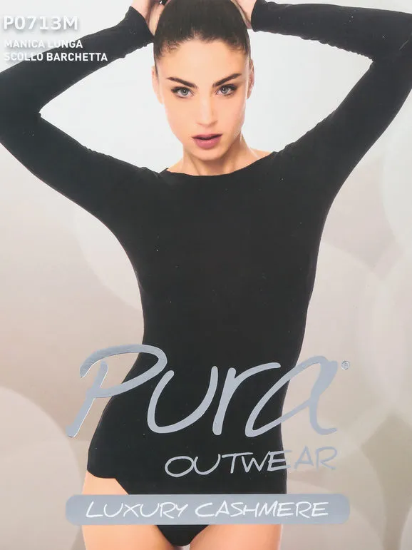 Pura P0713M Camiseta mujer cachemir manga larga
