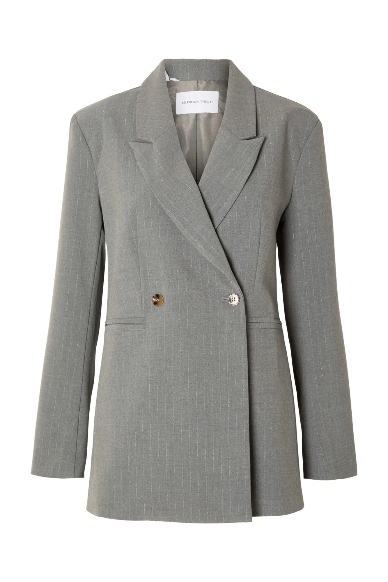 Selected Femme Americana de traje con detalle de raya diplomática confeccionada con materiales reciclados
