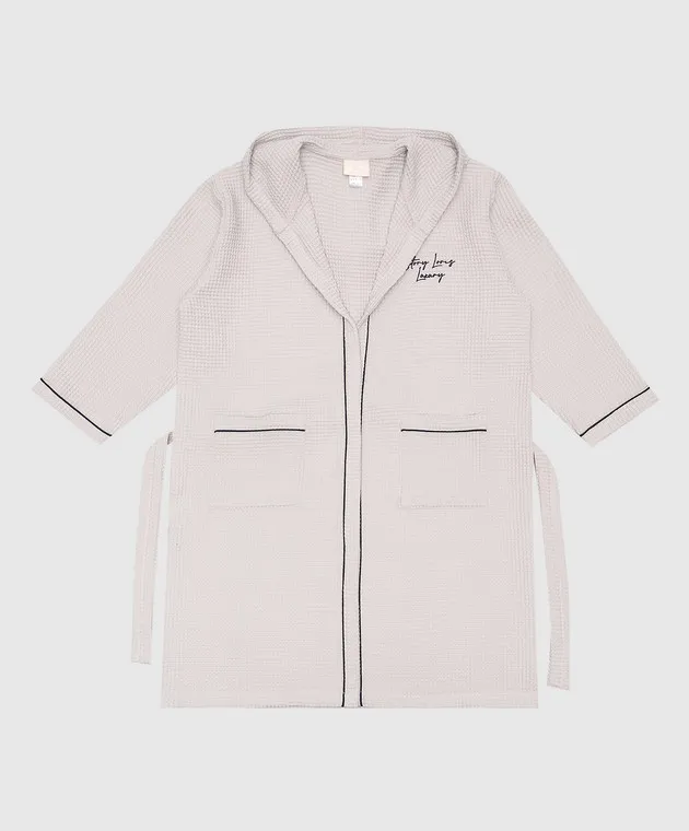 Story Loris Children's gray robe with logo embroidery
