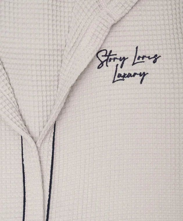 Story Loris Children's gray robe with logo embroidery