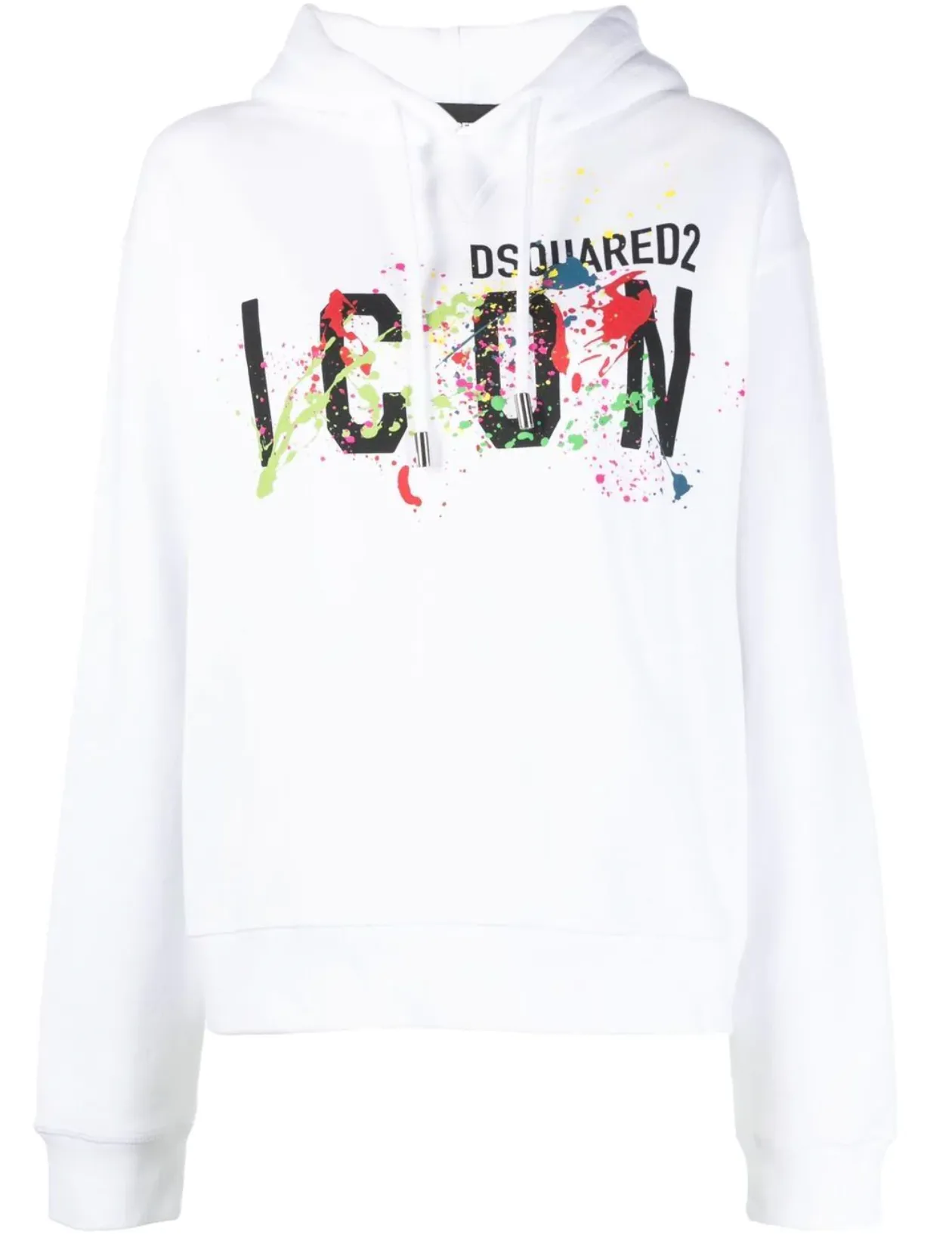 SUDADERA CAPUCHA ICON SPLATTER BLANCA