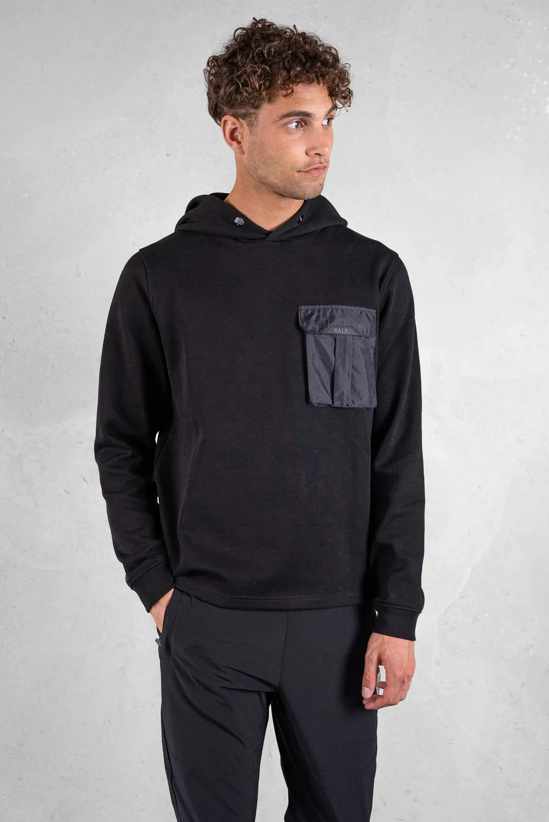SUDADERA CAPUCHA QSERIES CARGO NEGRA