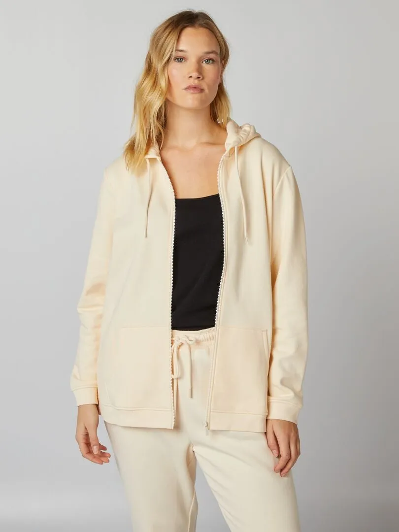 SUDADERA CON CAPUCHA  CRUDO