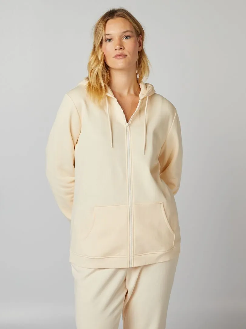 SUDADERA CON CAPUCHA  CRUDO