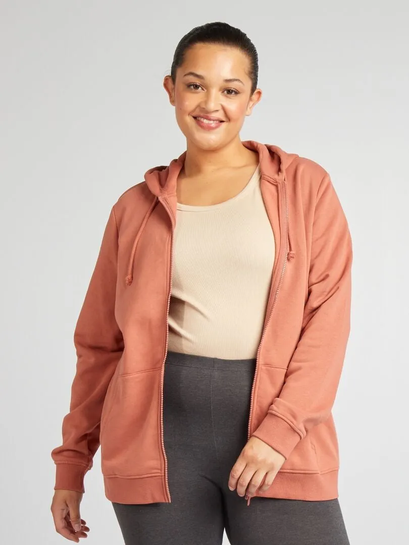 SUDADERA CON CAPUCHA  ROSA