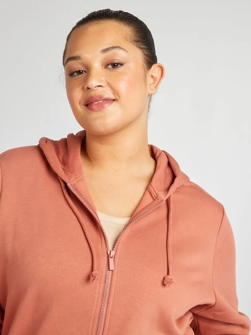 SUDADERA CON CAPUCHA  ROSA