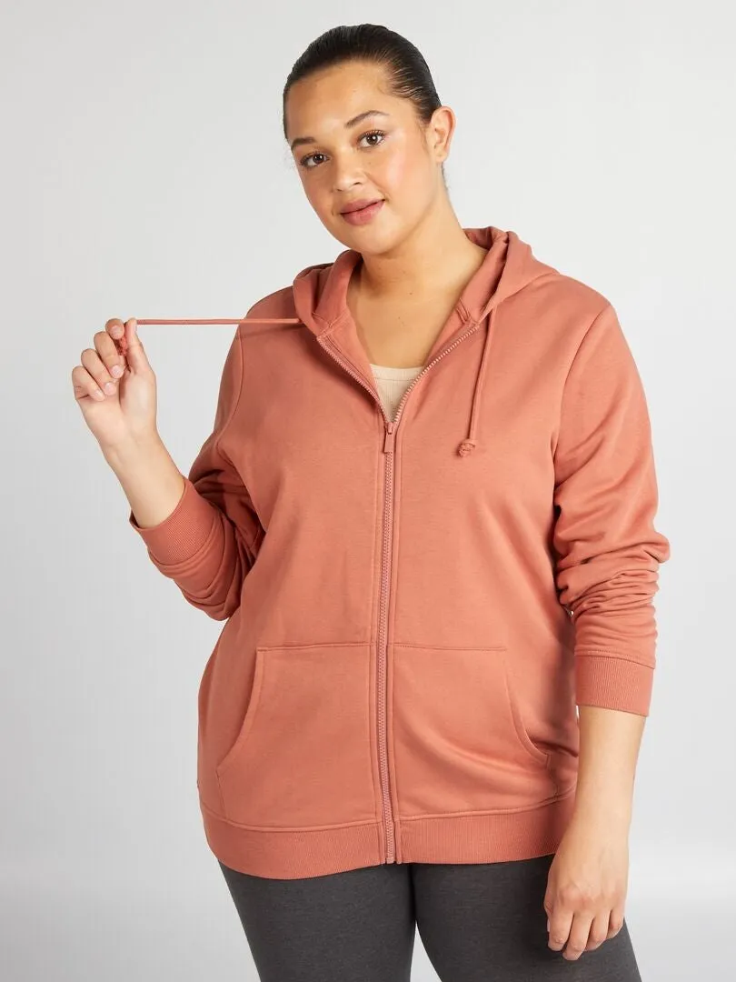 SUDADERA CON CAPUCHA  ROSA