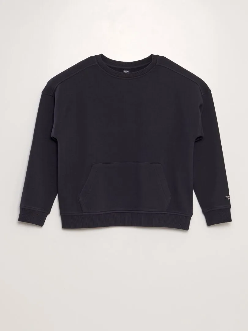 SUDADERA DE CHáNDAL CON BOLSILLO TIPO CANGURO  NEGRO