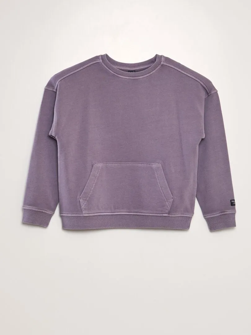 SUDADERA DE CHáNDAL CON BOLSILLO TIPO CANGURO  PURPURA