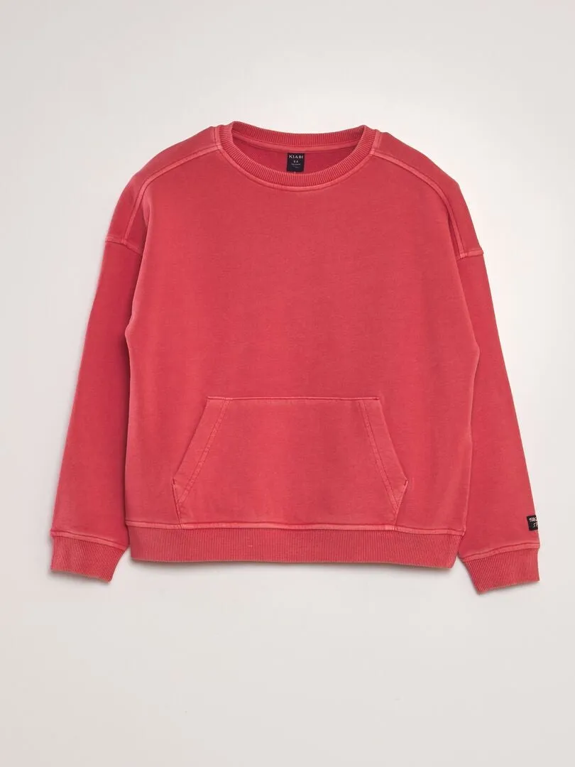 SUDADERA DE CHáNDAL CON BOLSILLO TIPO CANGURO  ROJO