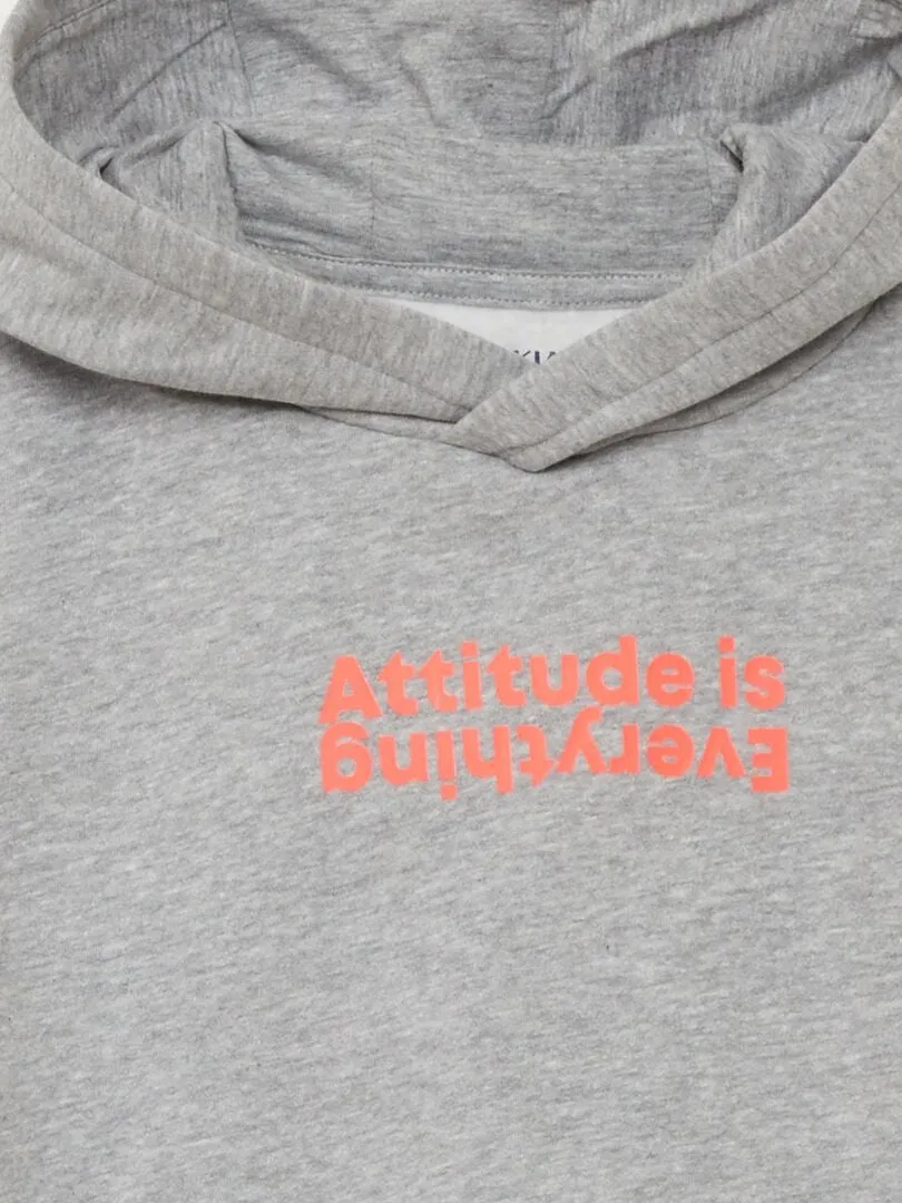 SUDADERA DE CHáNDAL CON CAPUCHA  GRIS