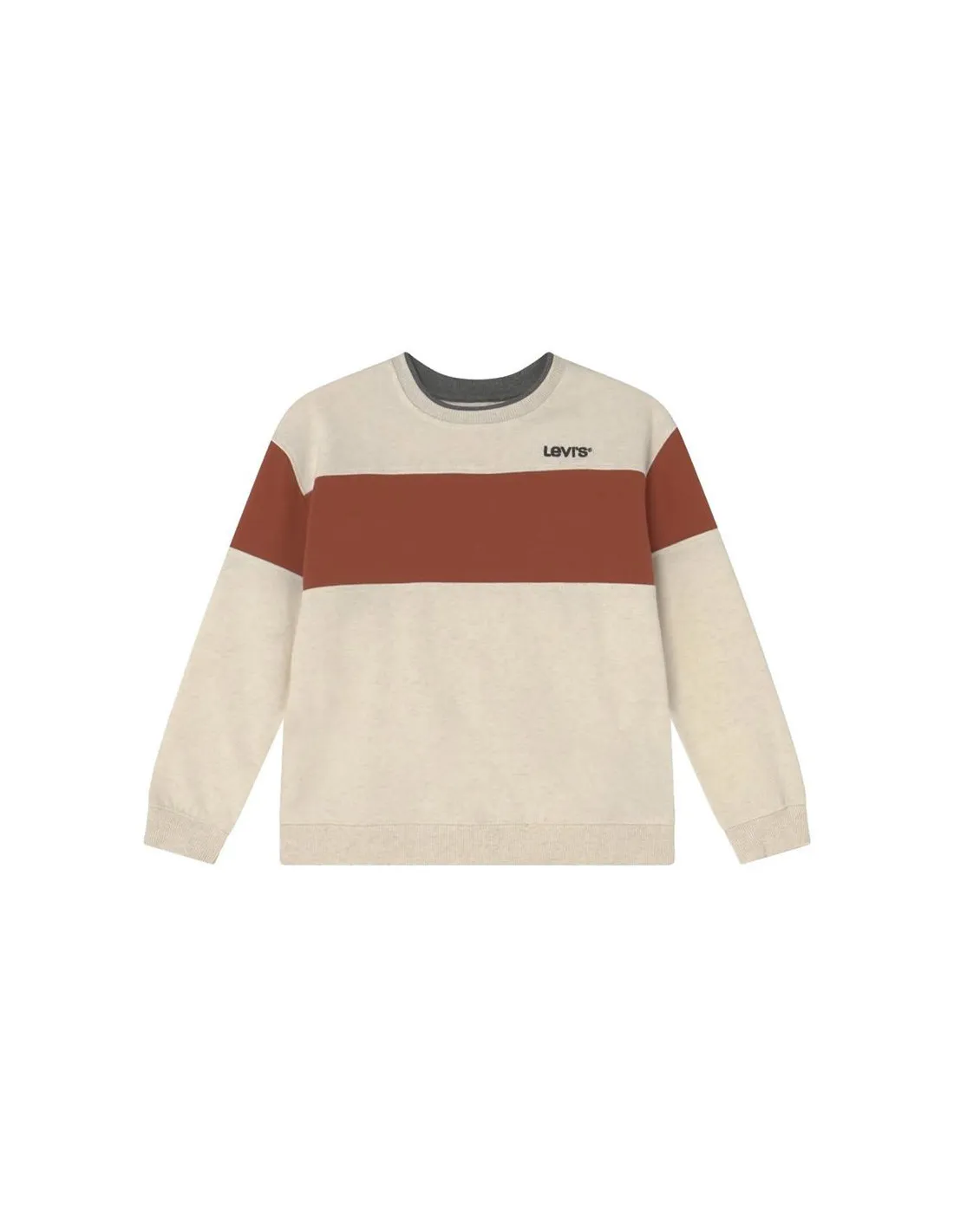 Sudadera Levi's Colorblock Crewneck Boy Oatmeal