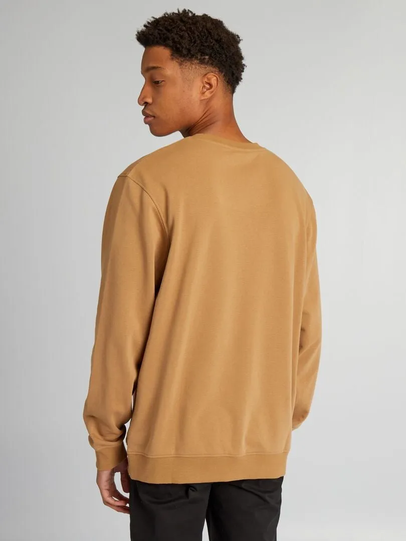 SUDADERA LISA CON CUELLO REDONDO +1,90 M  BEIGE