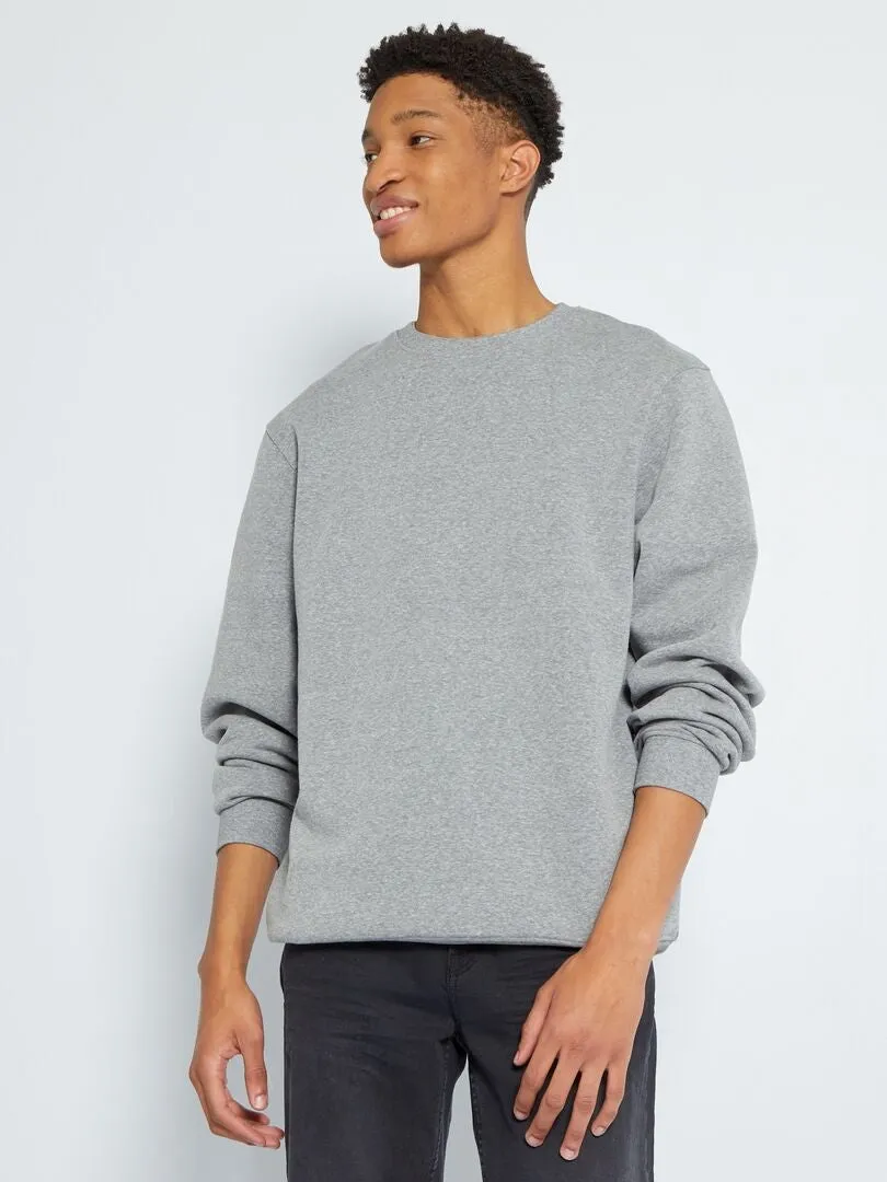 SUDADERA LISA CON CUELLO REDONDO +1,90 M  GRIS