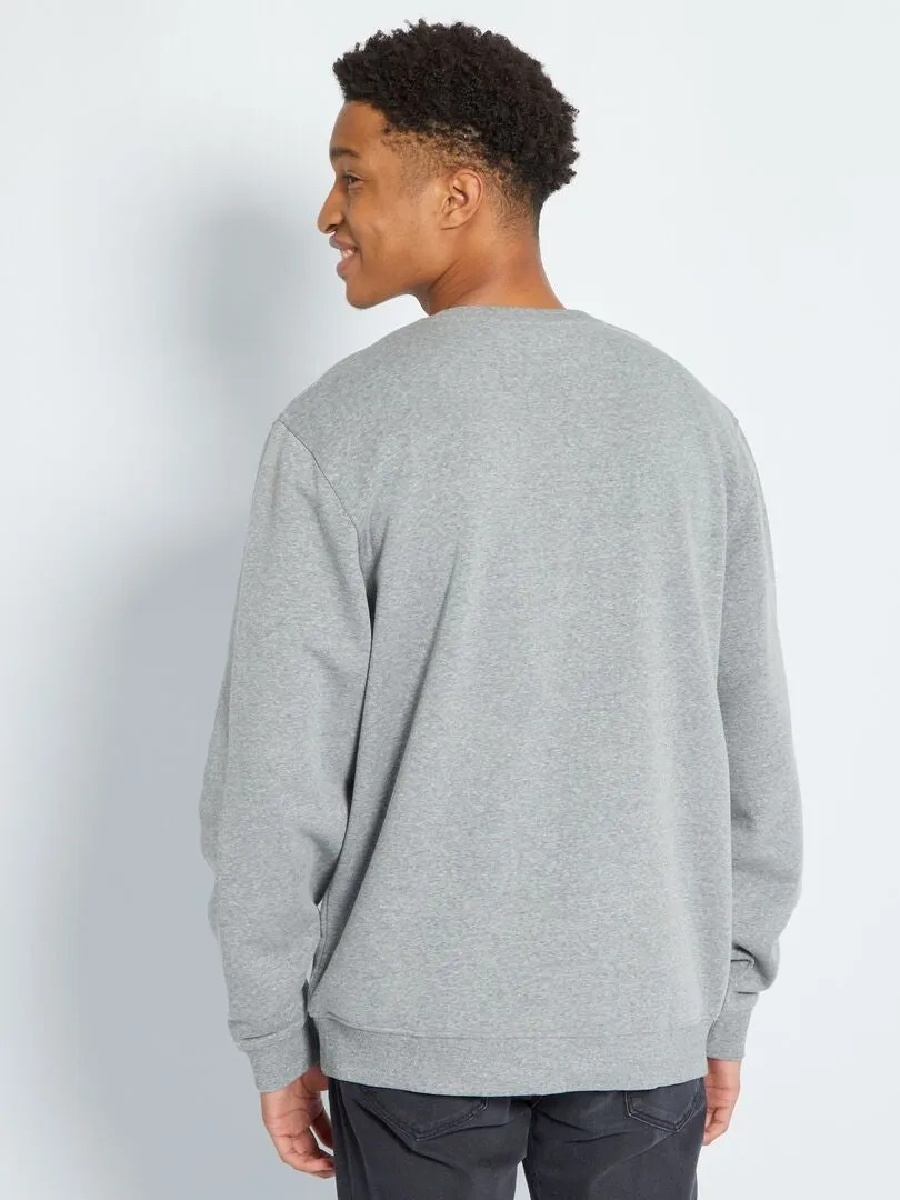 SUDADERA LISA CON CUELLO REDONDO +1,90 M  GRIS