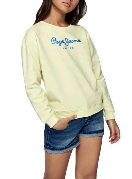sudadera pepe jeans rose amarillo para niña