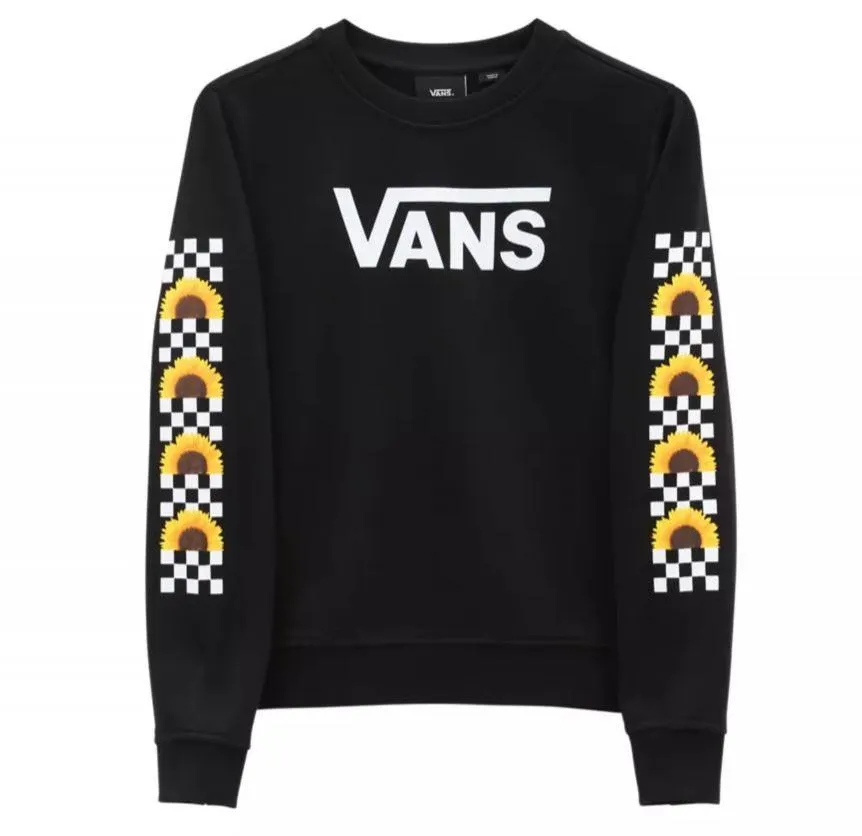 Sudadera Vans Sunlit Crew Fleece Niñas Negro/Flores