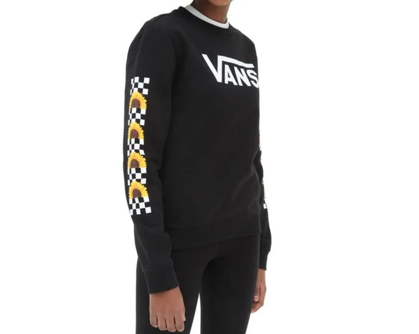 Sudadera Vans Sunlit Crew Fleece Niñas Negro/Flores