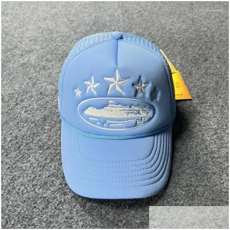 Tapas de pelota 2024 Llegó estrella bordada para hombre béisbol malla camionero sombrero de verano snapback retro playa masculin