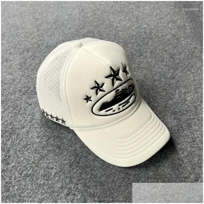Tapas de pelota 2024 Llegó estrella bordada para hombre béisbol malla camionero sombrero de verano snapback retro playa masculin