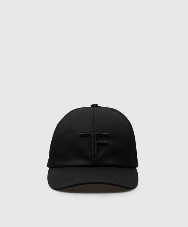Tom Ford Black cap with TF logo embroidery