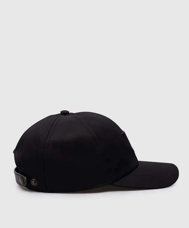 Tom Ford Black cap with TF logo embroidery