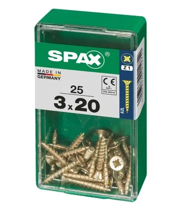 Tornillo cp yellox SPAX S 3x20mm BL.25 UD