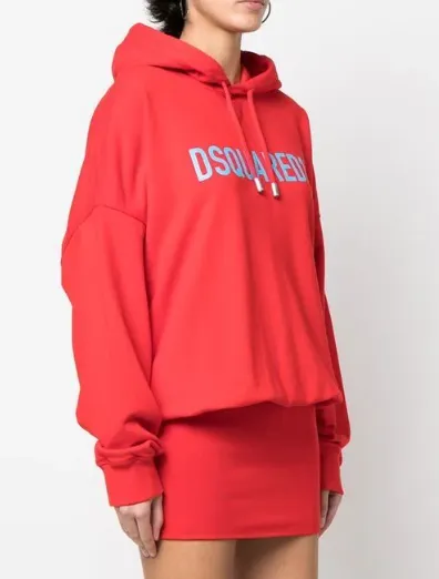 VESTIDO SUDADERA CAPUCHA ROJO