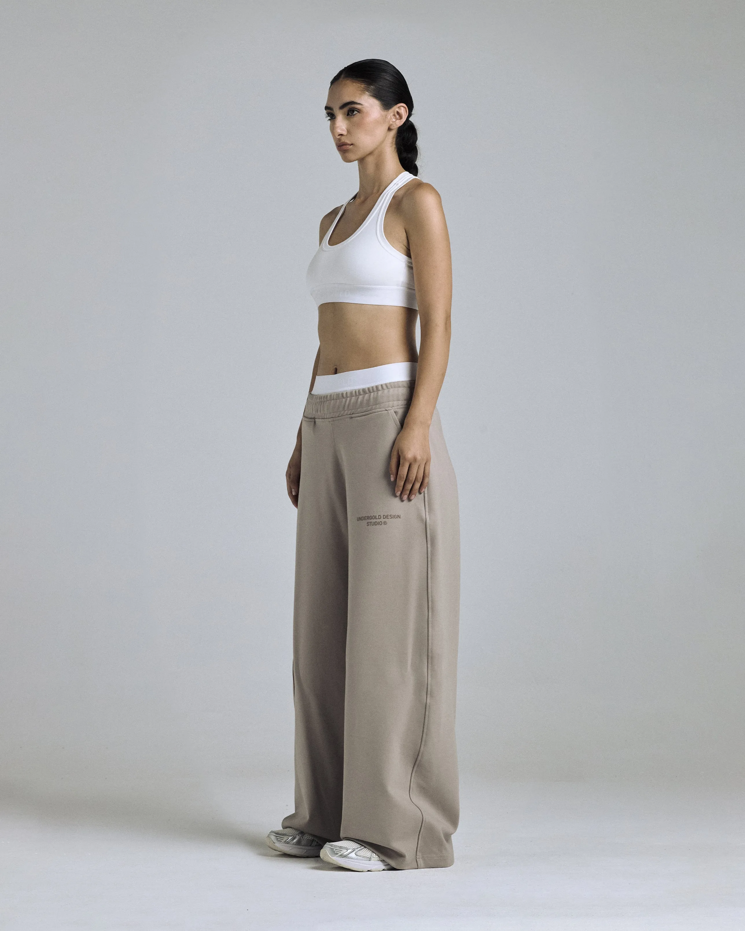 W Basics Wide Straightpants Sand