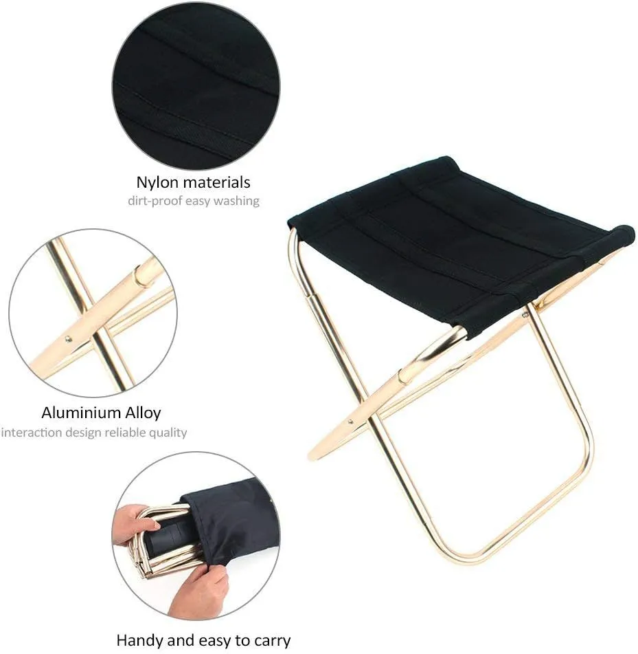 Xrten Viajes Taburete Plegable Portátil de Aluminio Ligero Pequeña para Camping  Pesca  Senderismo  Caza ect