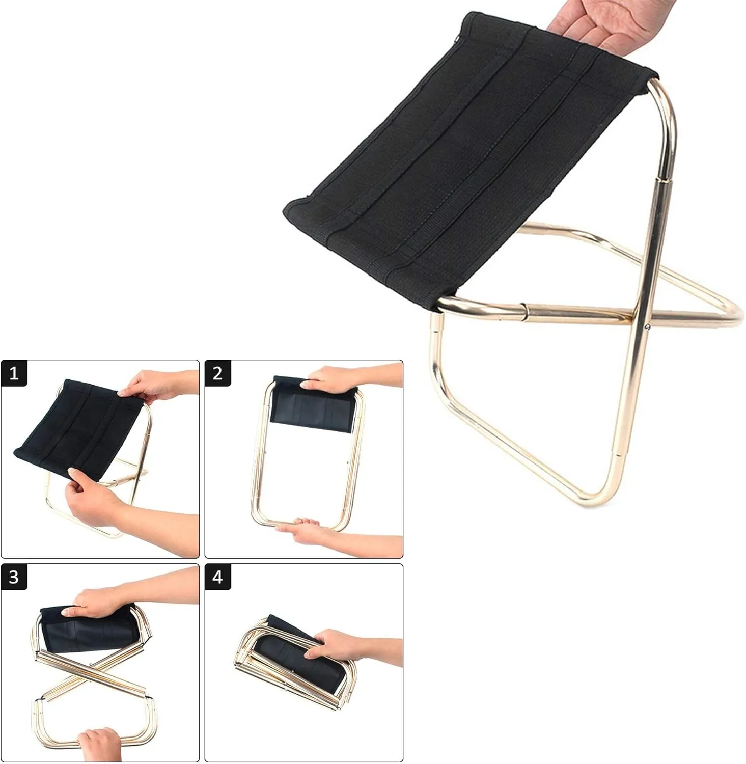 Xrten Viajes Taburete Plegable Portátil de Aluminio Ligero Pequeña para Camping  Pesca  Senderismo  Caza ect
