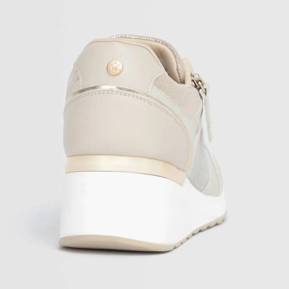 Zapatillas Urbanas Para Mujer Malabar Taco Beige