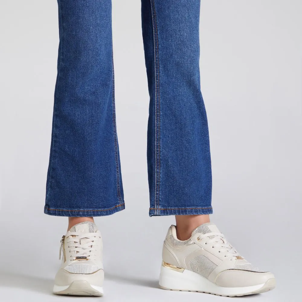Zapatillas Urbanas Para Mujer Malabar Taco Beige
